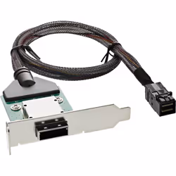 InLine Staffa slot low prof. PCi SAS, 1x ext. SFF-8088 a 1x int. SFF-8643, 0,5m, A basso profilo, Nero, Argento, 1 pz, 0,5 m