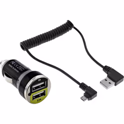 InLine Alimentatore USB per Auto, In: 12/24V, Out: USB 5V/2100mA, 45x25mm, nero, Auto, USB, 5 V, 1 m, Nero