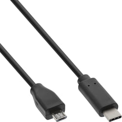 InLine Cavo USB 2.0 Micro, C M / Micro B M, 1,5m, 3A@1m, 0,5A@2m, nero