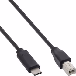InLine Cavo USB 2.0 C maschio / B maschio, nero, USB Power 3A@1m, 0,5A@5m, 3m, 3 m, USB C, USB B, USB 2.0, Maschio/Maschio, N ...