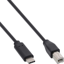 InLine Cavo USB 2.0 C maschio / B maschio, nero, USB Power 3A@1m, 0,5A@5m, 3m
