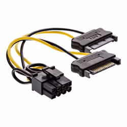 InLine Cavo di alimentazione int. 2x SATA M a 8poli PCIe F, 0,15m, 0,15 m, 2 x SATA a 15 pin, PCI-E (8-pin), Maschio, Femmina ...