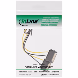 InLine Cavo di alimentazione int. 2x SATA M a 8poli PCIe F, 0,15m