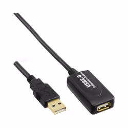 InLine Cavo USB 2.0 Am/ A F, Attivo Repeater, prolunga, nero, 5m, 5 m, USB A, USB A, USB 2.0, Maschio/Femmina, Nero
