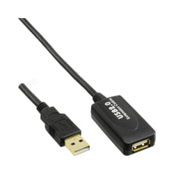 InLine Cavo USB 2.0 Am/ A F, Attivo Repeater, prolunga, nero, 5m
