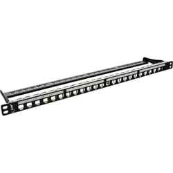 InLine Patch Panel 19" 0,5U Cat.6A 24-porte, per RJ45 Snap-In Keystone, nero