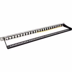 InLine Patch Panel 19" 0,5U Cat.6A 24-porte, per RJ45 Snap-In Keystone, nero