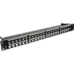 InLine Patch Panel 19" 1U 48-porte, per RJ45 Snap-In Keystone, nero