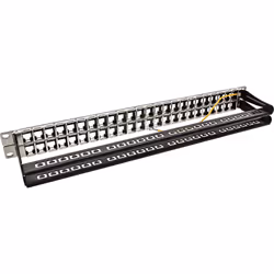 InLine Patch Panel 19" 1U 48-porte, per RJ45 Snap-In Keystone, nero