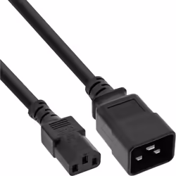 InLine Cavo adattatore alimentazione spina C20 presa C13, nero, 2m, 2 m, Accoppiatore C20, Accoppiatore C13