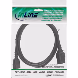 InLine Cavo adattatore alimentazione spina C14 presa C19, nero, 3m