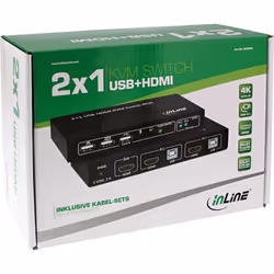 InLine KVM Desktop Switch, 2-porte, HDMI 4K2K, USB 2.0 Hub, con Audio - Vista aggiuntiva 5