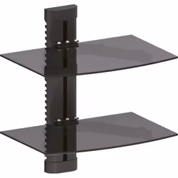 InLine Supporto parete, per DVD, Bluray, Ricevitore SAT, fino a 8kg, nero, Nero, 8 kg, Metallo, Vetro temperato