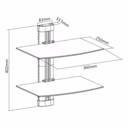 InLine Supporto parete, per DVD, Bluray, Ricevitore SAT, fino a 8kg, nero