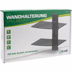 InLine Supporto parete, per DVD, Bluray, Ricevitore SAT, fino a 8kg, nero