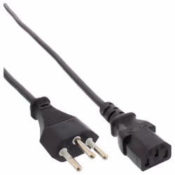 InLine Cavo alimentazione Internazionale, spina Svizzera presa IEC320-C13, 1m, 1 m, Spina di alimentazione di tipo J, Accoppi ...