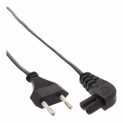 InLine Cavo alimentaz. spina Italiana presa Euro 8 C7, 90° D, nero, 1m, 1 m, CEE7/16, Accoppiatore C7