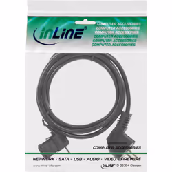 InLine Cavo alimentazione spina Shucko 90° presa C-13 90°S, nero, 3m