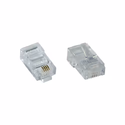 InLine Spina modulare 8P4C RJ45 a crimpare su cavo piatto (ISDN), conf.100pz, RJ45, Trasparente, 100 pz