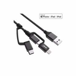 InLine Cavo USB Lightning per iPad, iPhone, iPod, argento, tessuto, 1m, 1,5 m, USB A, Micro-USB B, USB 2.0, Maschio/Maschio, ...