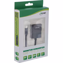 InLine Convertitore Video USB-C maschio a VGA femmina, nero, 0,2 m