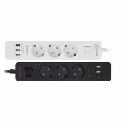 InLine Multipresa 3x Shu.ko, con int., con protezione, 2x USB, 1,5 m, nero, 3 presa(e) AC, Tipo F, 230 V, 3500 W, 1,5 mm², Bi ...