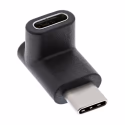 InLine Adattatore USB 3.2, USB-C Maschio/Maschio, angolato alto/basso (Gen.2), USB Typ C, USB Typ C, Nero
