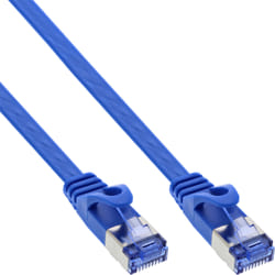 InLine Patch Cable flat, U/FTP, Cat.6A, blu, 1m