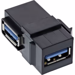 InLine USB 3.0 Keystone Snap-In Insert, USB-A F/F, angolato nero