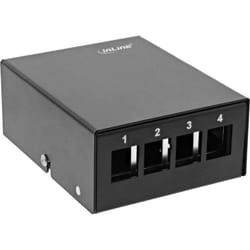 InLine , box 4x Keystone RJ45, metallo, nero RAL9005