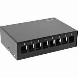 InLine , box 8x Keystone RJ45, metallo, nero RAL9005, Piatto, Nero, RJ-45, Femmina, -40 - 70 °C, -40 - 70 °C