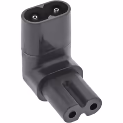 InLine adattatore di rete IEC 60320 C8 / C7, a 2 poli ad angolo sup./inf, C8, C7, 2,5 A, Nero