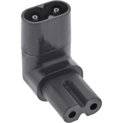 InLine adattatore di rete IEC 60320 C8 / C7, a 2 poli ad angolo sup./inf