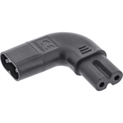 InLine , adattatore di rete IEC 60320 C8 / C7, angolato a sinistra/destra 2 poli