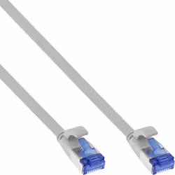 InLine Patch cable flat, U/FTP, Cat.6A, TPE senza alogeni, grigio, 0,5m, 0,5 m, Cat6a, U/FTP (STP), RJ-45, RJ-45, Grigio