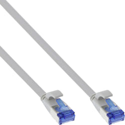 InLine Patch cable flat, U/FTP, Cat.6A, TPE senza alogeni, grigio, 1,5m