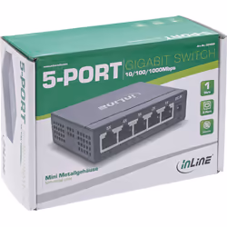 InLine switch di rete Gigabit a 5 porte, 1Gb/s, desktop, metallo, senza ventola - Vista aggiuntiva 7