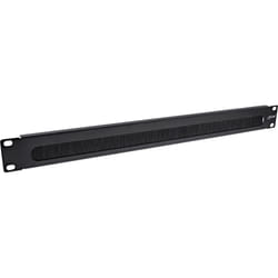 InLine 19" piastra di ingresso cavi con spazzola, 1U, RAL 9005 nero