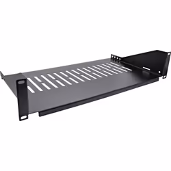 InLine 19" shelf, 250mm, 20kg, 2U, RAL 9005 nero, Mensola per scaffale, Nero, SPCC, Acciaio, 20 kg, 2U, 48,3 cm (19")