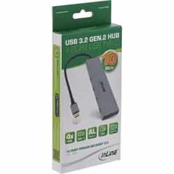 InLine USB 3.2 Gen.2 Hub (10Gb/s), 4 porte USB-C, OTG, custodia in allumi - Vista aggiuntiva 5