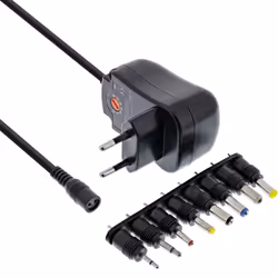 InLine Alimentatore universale 12W, da 110-240V a 3-12V, max. 1200mA, Universale, Interno, 110-240 V, 47-63 Hz, 12 W, 3V/4.5V ...