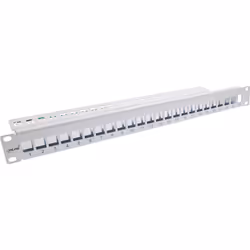 InLine Patch Panel 19" 1U Cat.6A 24-porte, per Snap-In Keystone, grigio chiaro, Grigio, Montaggio a rack, 1U, Scatola