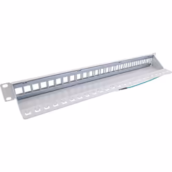 InLine Patch Panel 19" 1U Cat.6A 24-porte, per Snap-In Keystone, grigio chiaro