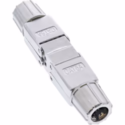 InLine Connettore per cavi Cat.6A, schermato, accoppiatore senza attrezzi, Cat6a, Argento, Femmina, Dritto, Cat6a, 22/24