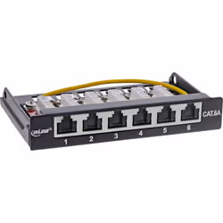 InLine Patch panel Cat.6A 0.5U a 6 vie, da tavolo, nero
