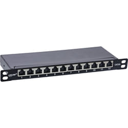 InLine 10" patch panel Cat.6A 0.5U a 12 porte, nero
