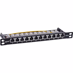 InLine 10" patch panel Cat.6A 0.5U a 12 porte, nero