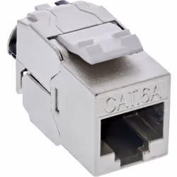 InLine Keystone RJ45 jack slim, SNAP-In, Cat.6A, fascetta integrata, RJ45, Argento, Femmina/Femmina, Dritto, Cat6a, 22/23/24/ ...