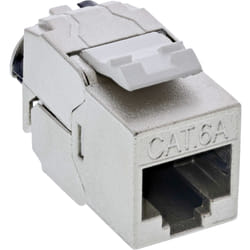 InLine Keystone RJ45 jack slim, SNAP-In, Cat.6A, fascetta integrata