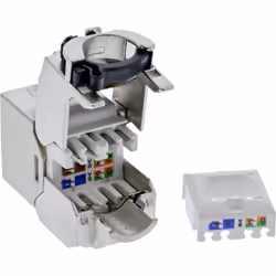 InLine Keystone RJ45 jack slim, SNAP-In, Cat.6A, fascetta integrata